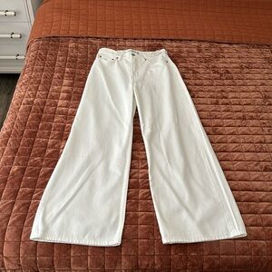Abercrombie & Fitch white wide leg jeans NWT size 0S